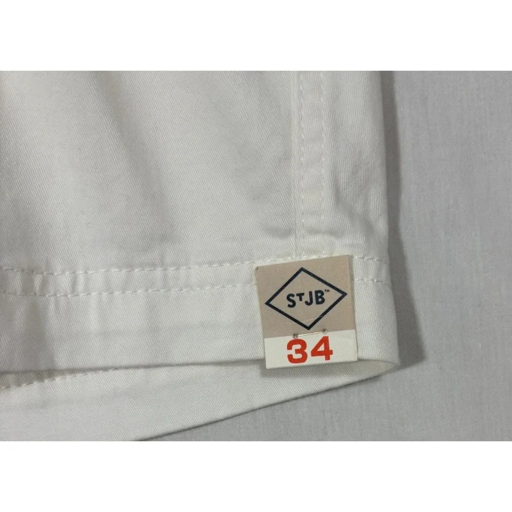 NWT St. John's Bay Shorts White‎ Chinos Comfort Stretch Golf Vacation Mens 34